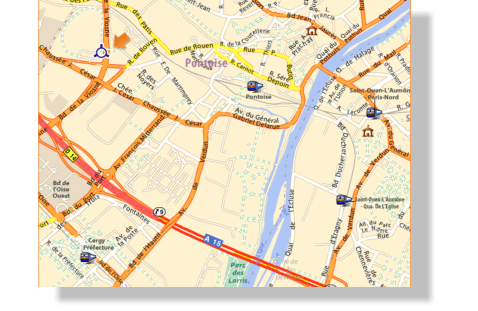 RER A, RER C, SNCF, Bus 42, 43, 44, 57